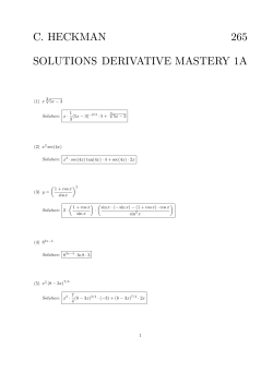 c. heckman 265 solutions derivative mastery 1a