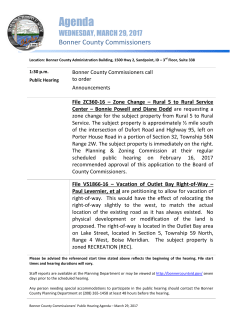 Meeting agenda - Bonner County