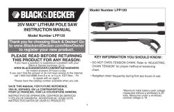 20V maX* lithium pole saw instruCtion manual