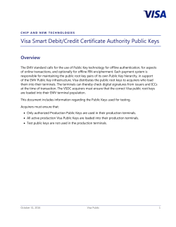 CHIP AND NEW TECHNOLOGIES Visa Smart Debit/Credit
