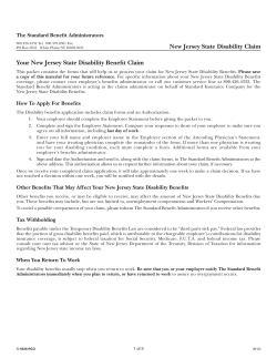 New Jersey State Disability Claim Packet