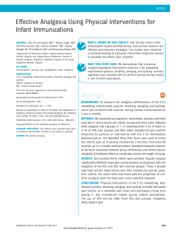 Effective Analgesia Using Physical Interventions for