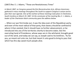 (1867) Rev. E. J. Adams, &ldquo;These are Revolutionary Times&rdquo; &hellip; When