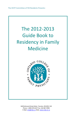 The 2012-2013 Guide Book to Residency in Family Medicine