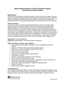 Natural History Museum of Utah Volunteer Program Community