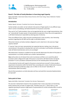 Panel 5: The Role of Family Members in Exercising Legal Capacity