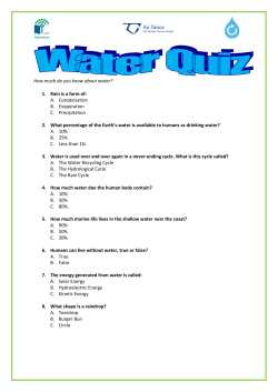How much do you know about water? 1. Rain is a form of: A