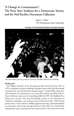 "A Change in Consciousness": The Penn State Students for a