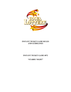 INSTANT TICKET GAME RULES AND GUIDELINES