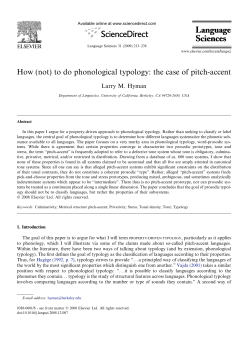 How (not) to do phonological typology: the case of pitch
