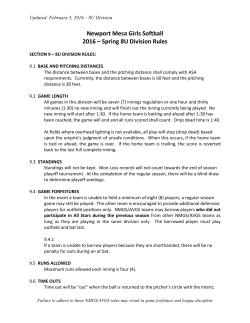 Newport Mesa Girls Softball 2016 &ndash; Spring 8U Division Rules