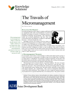 The Travails of Micromanagement
