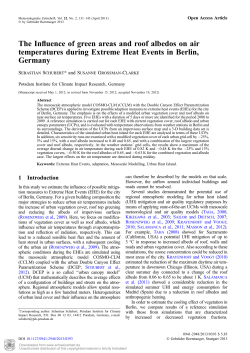 The Influence of green areas and roof albedos on air temperatures