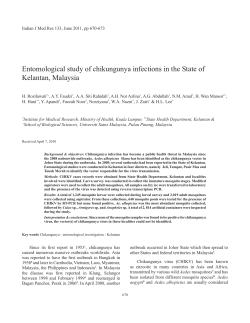 Entomological study of chikungunya infections in the State of