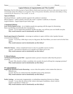 Logical Fallacies and Crucible Act III