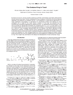 The Oxetane Ring in Taxol - ScholarBlogs
