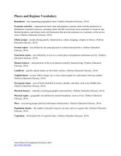 Places and Regions Vocabulary