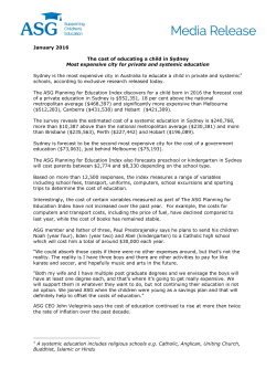 The cost of educating a child in Sydney