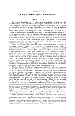 Estonia - International Center for Law and Religion Studies