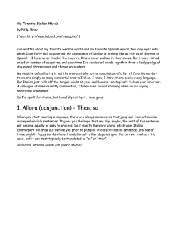 1. Allora (conjunction) - Then, so - ITALIANA