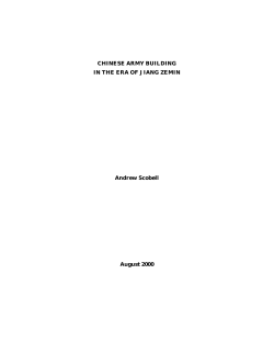 CHINESE ARMY BUILDING IN THE ERA OF JIANG ZEMIN Andrew