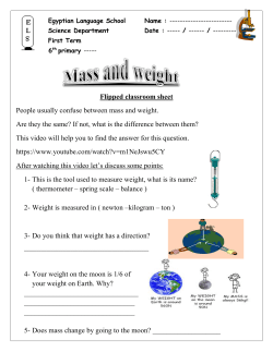 Flipped classroom sheet People usually confuse between mass and