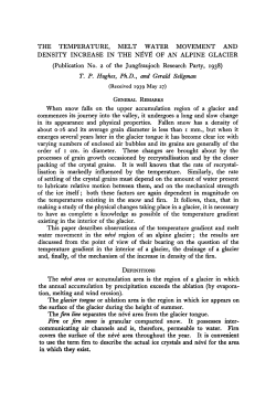 the temperature, melt water movement and density increase in the