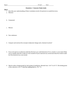 Semester 1 study guide Gen Chem Study Guide for Semester 1