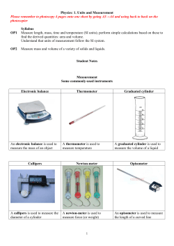 1. Measurement and Units