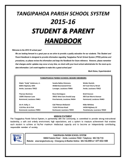 Parent Handbook - Tangipahoa Parish School System