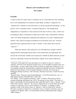 Objective and Unconditioned Value