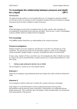 To investigate the relationship between pressure and depth for a