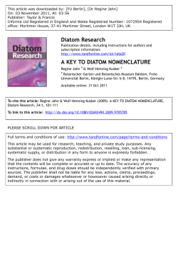 a key to diatom nomenclature