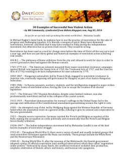 30 Examples of Successful Non Violent Action