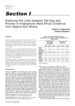 Exploring the Links between Old Age and Poverty in Anglophone