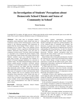 An Investigation of Students` Perceptions about Democratic School