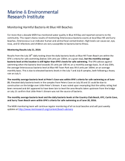 Monitoring Harmful Bacteria At Blue Hill Beaches