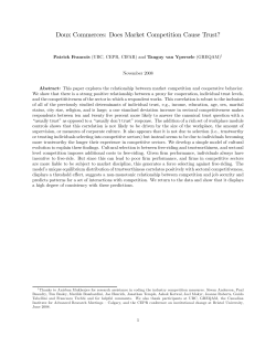 Doux Commerces: Does Market Competition Cause Trust?