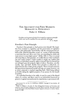 The Argument for Free Markets: Morality vs. Efficiency