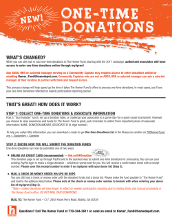One-time Donations Information
