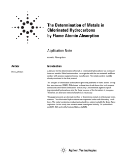 The Determination of Metals in Chlorinated Hydrocarbons by Flame