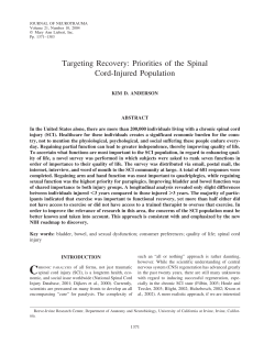 Targeting Recovery: Priorities of the Spinal Cord-Injured - J