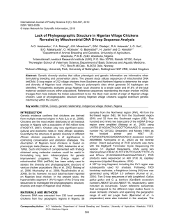 Lack of Phylogeographic Structure in Nigerian Village