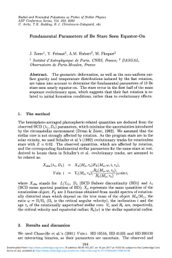 Fundamental Parameters of Be Stars Seen