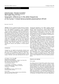 Geographic differences in the allele frequencies of the