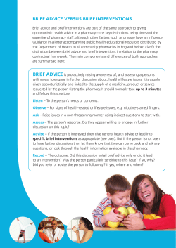 Brief advice versus brief interventions