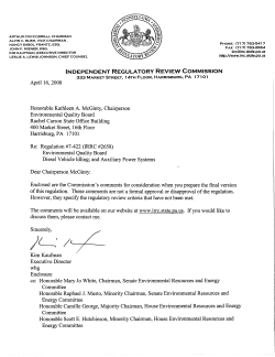 comments - Independent Regulatory Review Commission