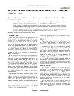 The Linkage Between Solar Insolation and Dust in the Major World