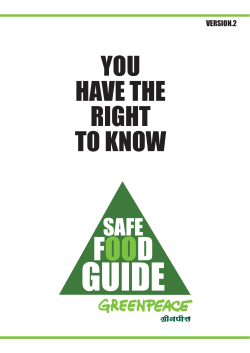 SAFE FOOD GUIDE - Greenpeace USA