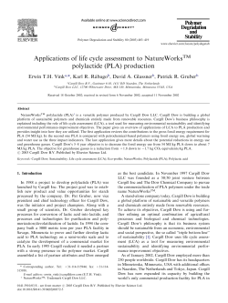 Applications of life cycle assessment to NatureWorksTM polylactide